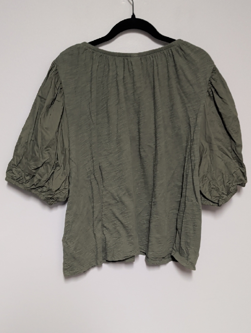 Old Navy Olive Green Puff-Sleeve Peasant Blouse - Picture 5 of 6